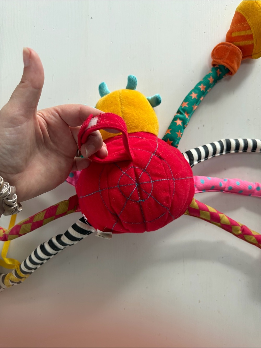 Jellycat Sam Spider 18” Plush Baby Toy Crinkle Chime Stroller Tether - Picture 6 of 8